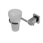 ACCESORIOS PARA BANO PORTA VASO CON VASO HIDROMET GEOMETRY CROMO --