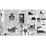 GUARDAS Y FRISOS PLACA  ACUARELA DIARIOS DE EPOCA TURQUESA 20-50-