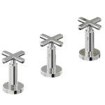 GRIFERIA BIDET 3 AGUJEROS HIDROMET FLAT CRUZ CROMO --