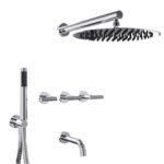 GRIFERIA DUCHA CON TRANSFERENCIA Y DUCHADOR HIDROMET FLAT LEVER CROMO --