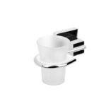 ACCESORIOS PARA BANO PORTA VASO CON VASO ESTALGRIF QUARTIER CROMO --