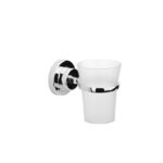 ACCESORIOS PARA BANO PORTA VASO CON VASO ESTALGRIF ZEUS CROMO --