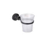 ACCESORIOS PARA BANO PORTA VASO CON VASO ESTALGRIF HAIFA BLACK --