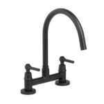 GRIFERIA COCINA 2 AGUJEROS SOBRE MESADA ESTALGRIF HAIFA LEVER BLACK --