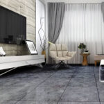 PISO CERAMICO ESMALTADO SIN RECTIFICAR CER.NEGRO MANAOS AZUL 38-38-