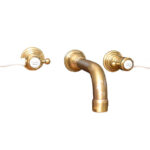 GRIFERIA LAVATORIO DE PARED ROBINET BERNA LEVER BRONCE VIEJO --