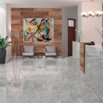 PISO CERAMICO PULIDO RECTIFICADO ROCHA MARMOL GRIS HD GRIS 82-82-
